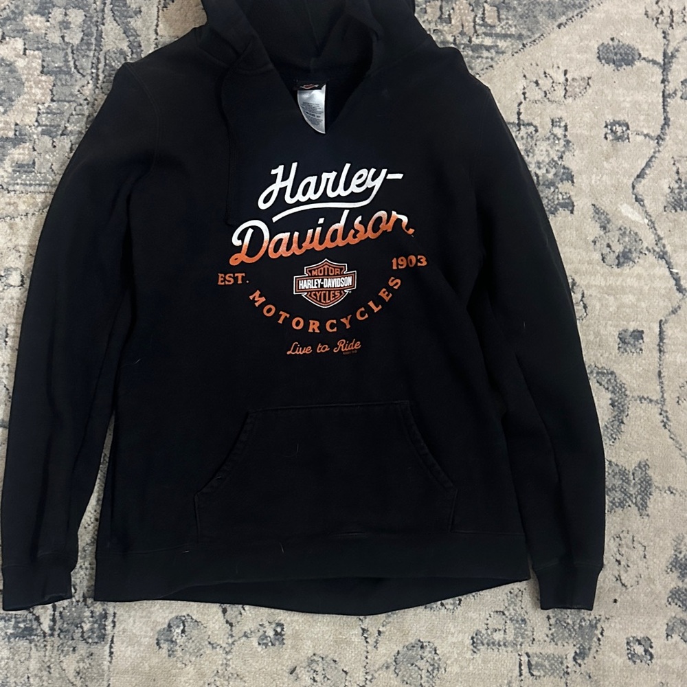 Harley-Davidson Black and Orange Hoodie
